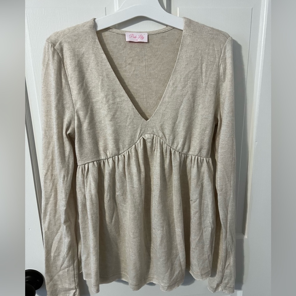Pink lily babydoll top
